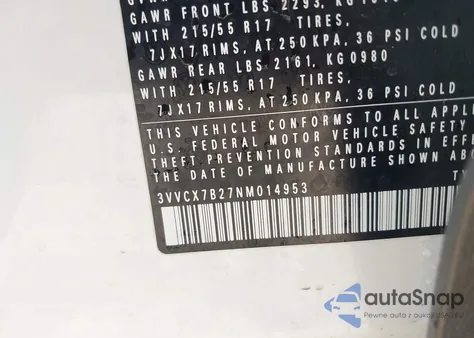 2022 Volkswagen Taos 1.5T S from USA, damaged, VIN 3VVCX7B27NM014953